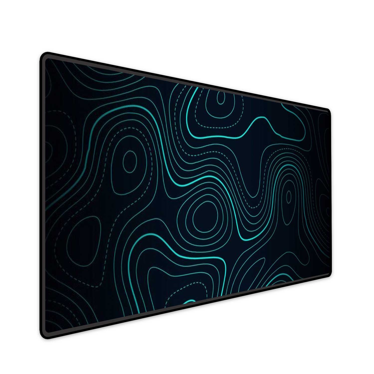 Mouse Pad Gamer Speed Extra Grande Desk Pad Profissional Premium Com Borda Costurada 90x40  - Geológico Azul
