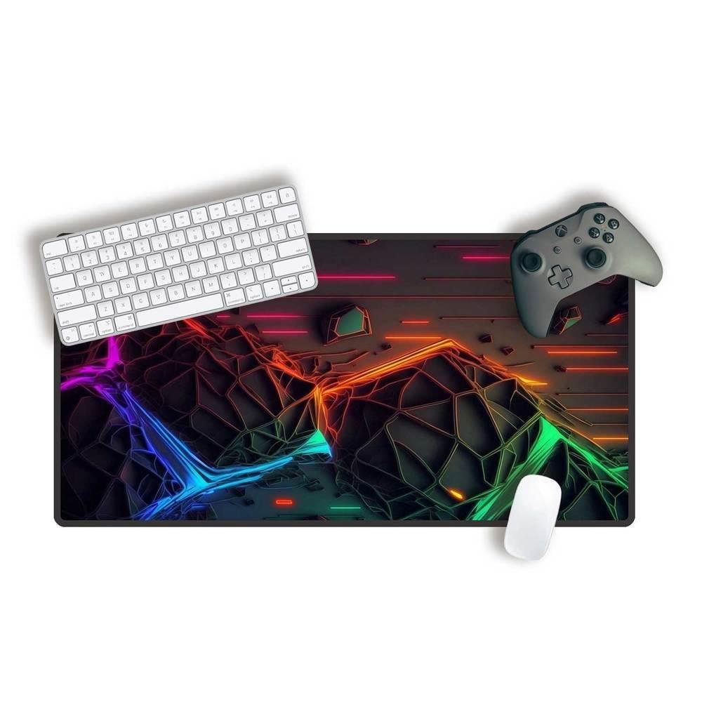 Mouse Pad Gamer Speed Extra Grande Desk Pad Profissional Premium Com Borda Costurada 120x60 - Neon Abstract Colors Mouse Pad Gamer Speed Extra Grande Desk Pad Profissional Premium Com Borda Costurada 120x60 - Neon Abstract Colors