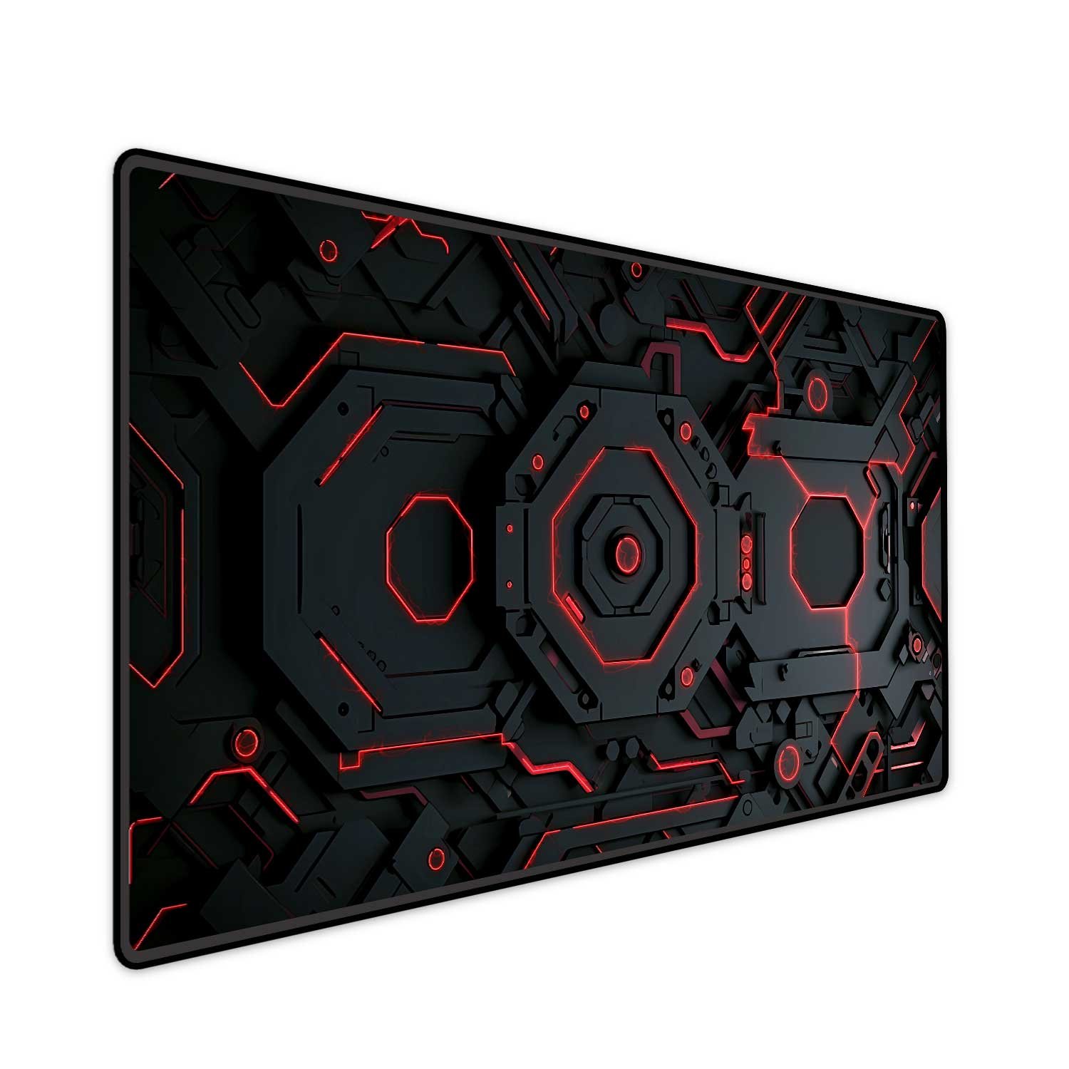 Mouse Pad Gamer Speed Extra Grande Desk Pad Profissional Premium Com Borda Costurada 120x60  - Nave Door Vermelho