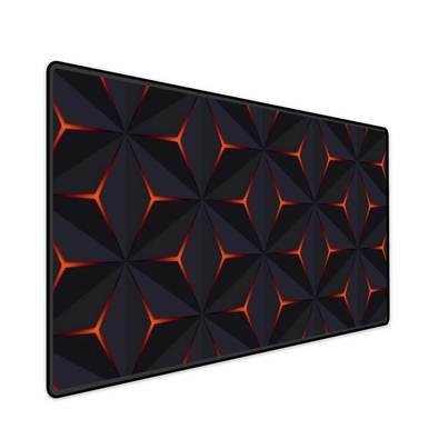 Mouse Pad Gamer Speed Extra Grande Desk Pad Profissional Premium Com Borda Costurada 70x35 - Caleidoscópio Laranja