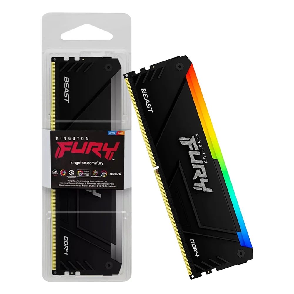 メモリー Kingston FURY BEAST DDR4 16GB KIT Memória Gamer Kingston Fury Beast 16GB KaBuM