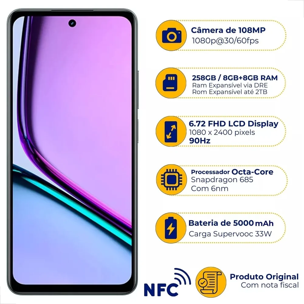 Smartphone Realme C67 256GB KaBuM