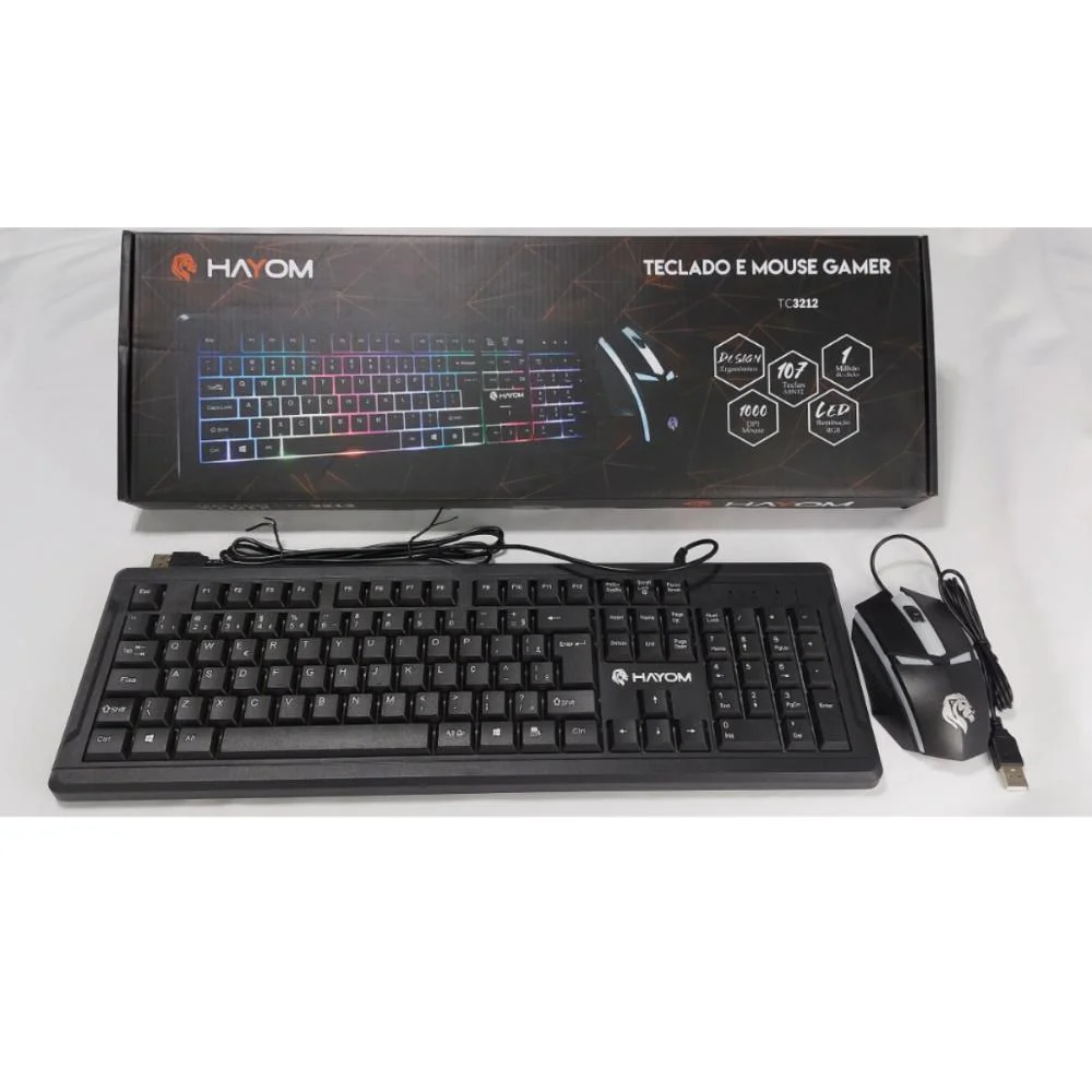Imagem 2 de 5 do produto Kit Teclado + Mouse Gamer Hayom USB