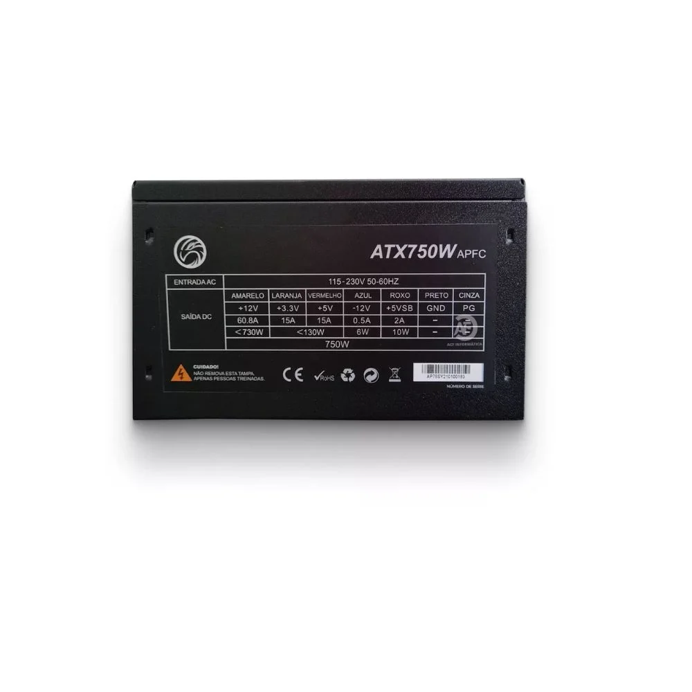 Fonte Alimentação Atx 750w Apfc Bpc/750apfc Fonte Alimentação Atx 750w Apfc Bpc/750apfc