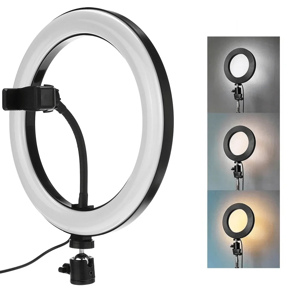 Imagem 5 de 5 do produto Iluminador LED Circular 10" Ring Light Live Usb Com Suporte De Celular