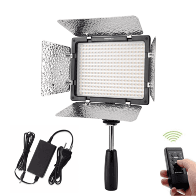 Kit Painel Iluminador LED Yongnuo Yn300 Iii Cor Variável Com Fonte Dc 12v 5amp (bivolt)