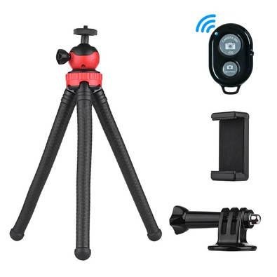 Tripé Flexível Para Celular / Gopro / Câmeras Dslr + Controle Remoto Bluetooth