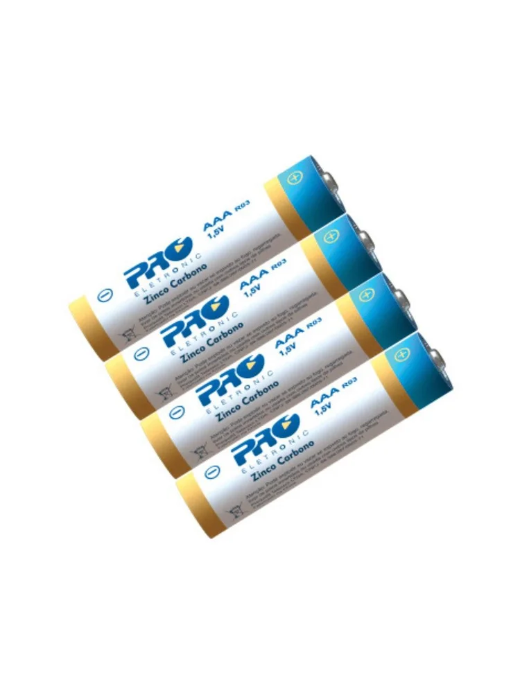 Tubo 60 Pilhas Proeletronic Pqpc-aaa4 Zinco - 15 Packs Com 4 Unidades
