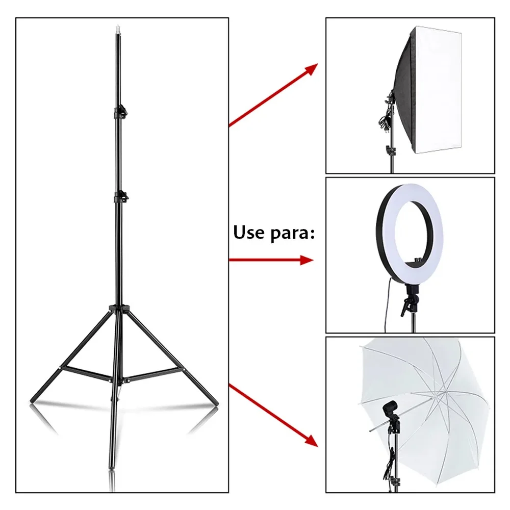 Imagem 2 de 4 do produto Tripé para Iluminação Greika YS240 - Altura Máxima 2,40 Metros - Suporta 2,5kg