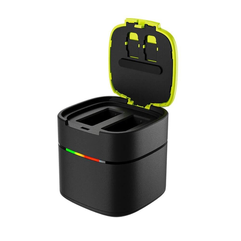 Carregador Duplo Carga Rápida Para Gopro Hero 12 / 11 / 10 / 9 Black - Telesin Carregador Duplo Carga Rápida Para Gopro Hero 12 / 11 / 10 / 9 Black - Telesin