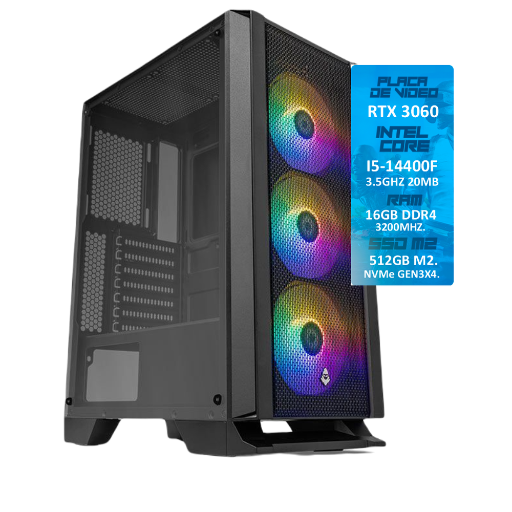 自作PC i5-14400 500GB DDR4 16GB A3-mATX WD PC Gamer Computech I514400f KaBuM