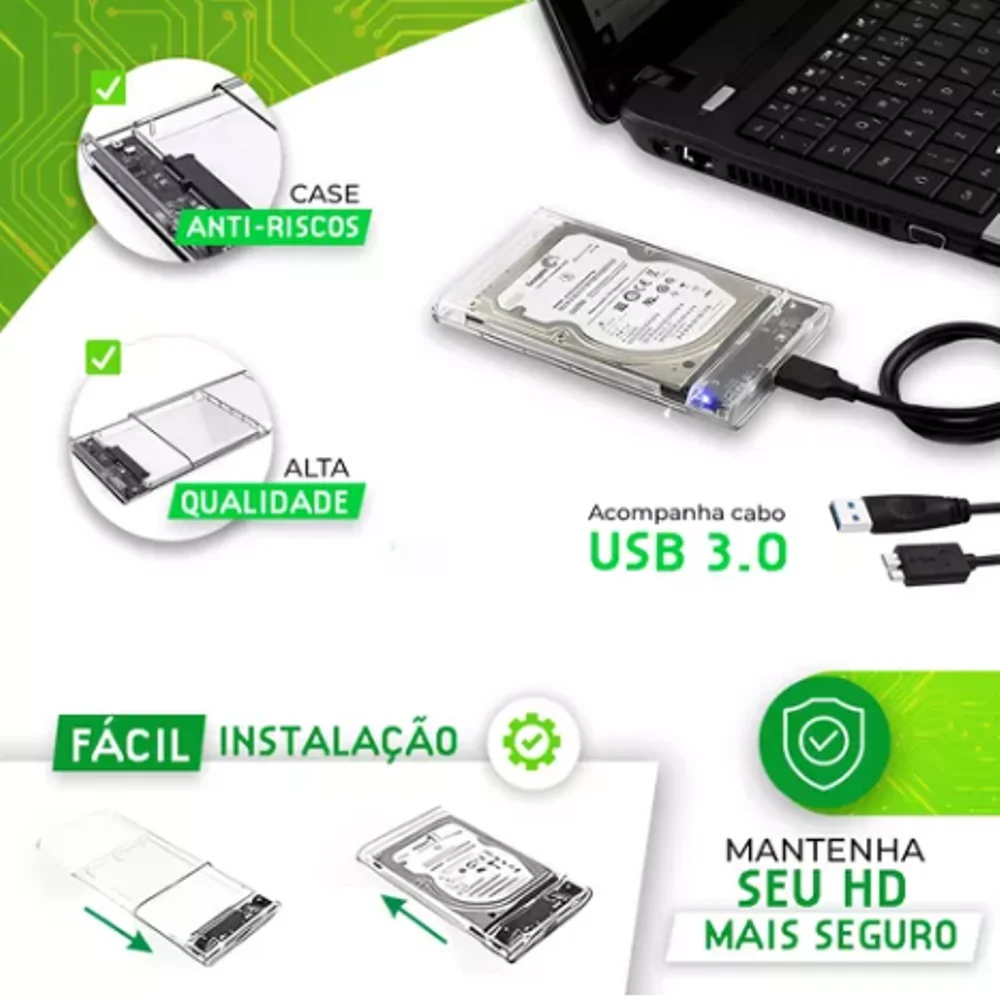 Imagem 4 de 4 do produto Adaptador Case Slim 5 Gbps, HD, SSD USB 3.0, Sata 3