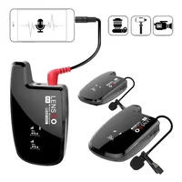 Sistema Microfone Lapela Duplo Sem Fio Lensgo Lwm-308c Wireless 30 Canais Uhf