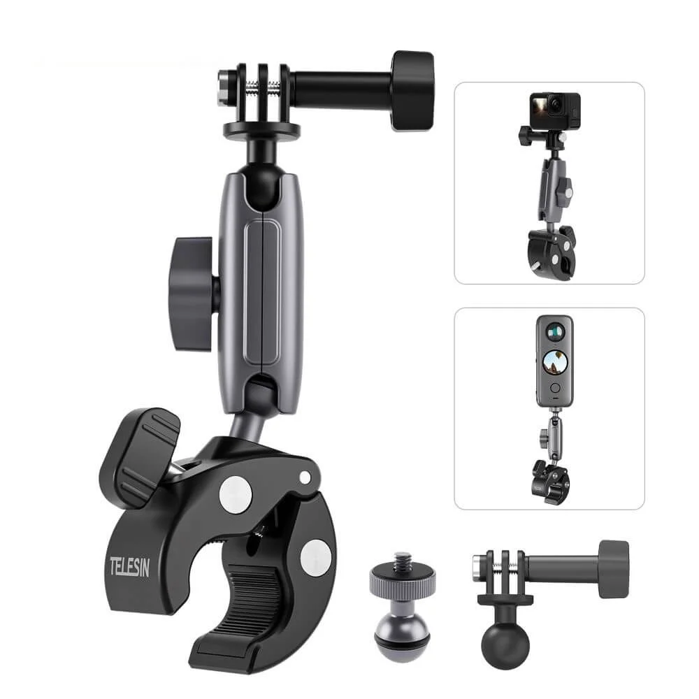 Imagem 4 de 5 do produto Suporte Garra Articulável Para Gopro E Câmeras Similares - Telesin