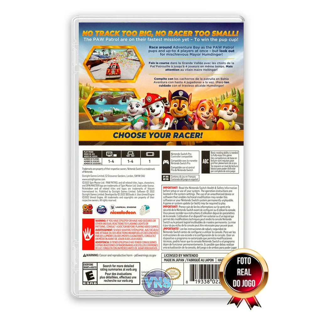 Imagem 3 de 5 do produto Jogo Paw Patrol Gran Prix Nintendo Switch Lacrado