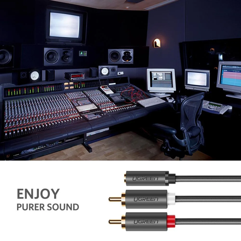 Imagem 4 de 5 do produto Cabo Extensão Audio P2 Para 2 Rca 1 Metro Ugreen