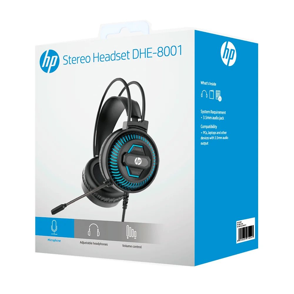 Imagem 3 de 5 do produto Fone De Ouvido Headset Hp Dhe-8001 Gamer Usb/p2/p3