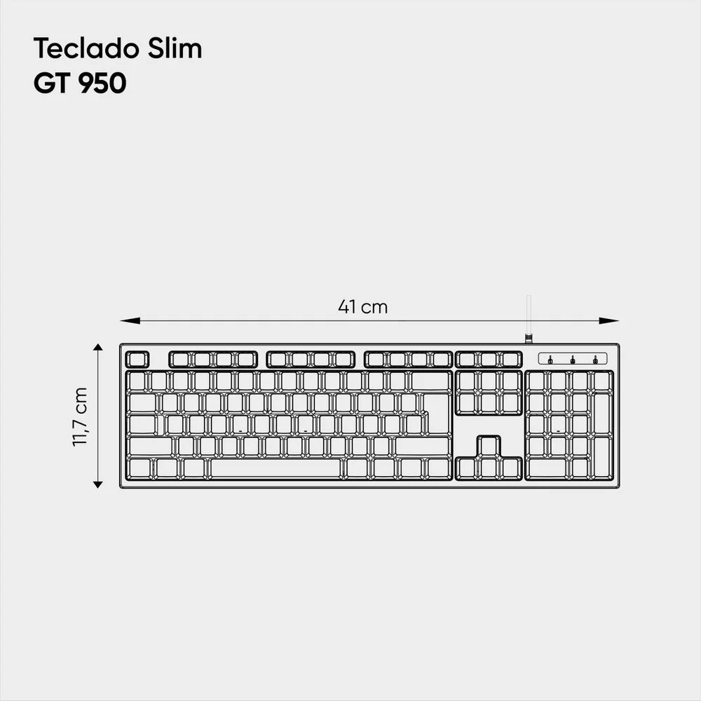 Imagem 2 de 5 do produto Tec Usb Gt Slim Gt950 Preto