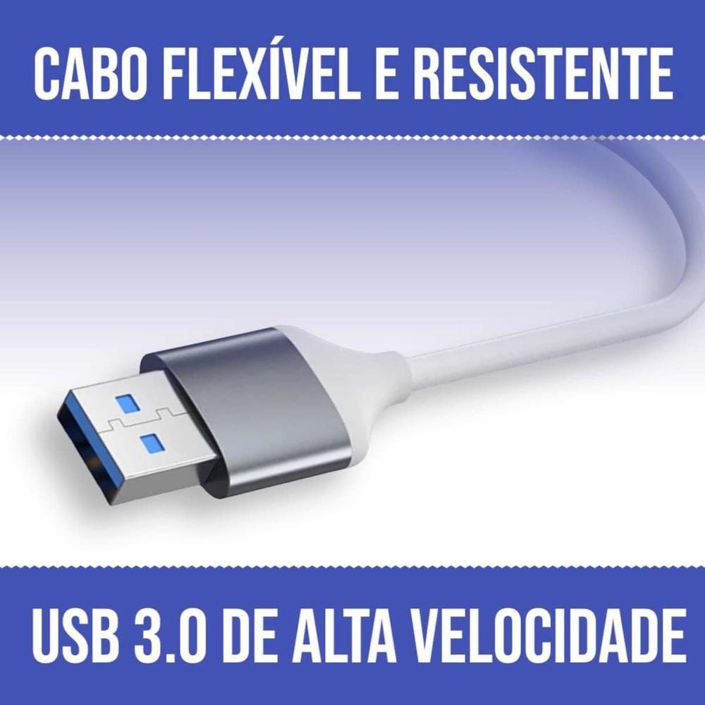 Imagem 3 de 5 do produto Hub Hubonic USB 3.0, 4 Portas, USB 3.0, Adaptador USB, 5 Gbps, Liga De Alumínio, Portátil Para Periféricos, Tablet, Computador