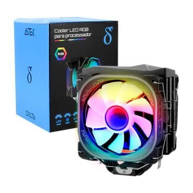 Ventoinha, Cooler Fan, Para Processador Intel, AMD, LED, RGB, Silencioso 120mm