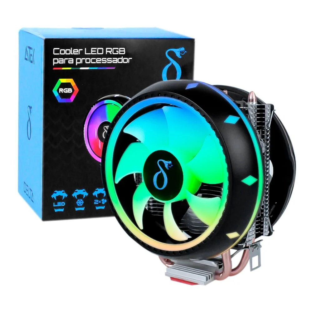 Cooler Fan, LED, RGB, Resfriamento, P/ Processador Ventoinha Cooler Fan, LED, RGB, Resfriamento, P/ Processador Ventoinha