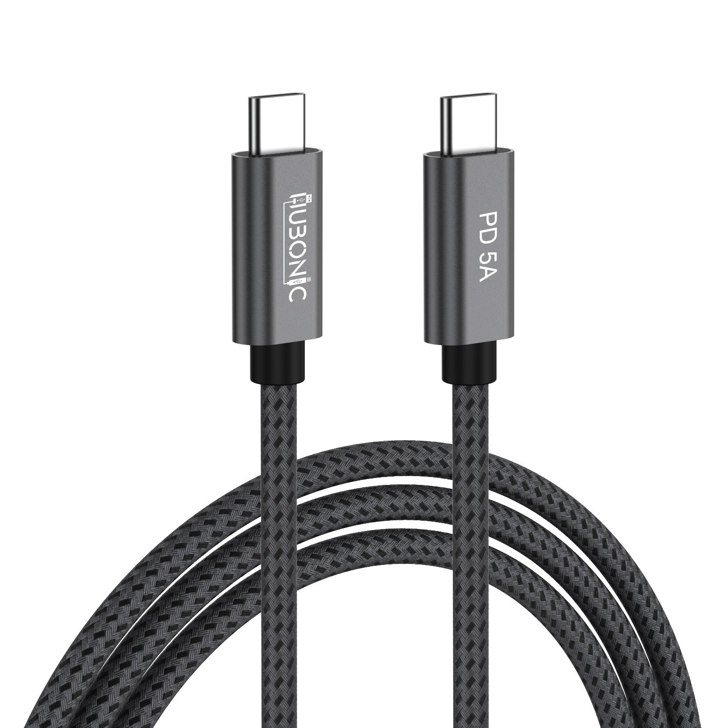 Cabo Hubonic USB C Para USB C 3.2, Gen2, De 20 Gbps, 2 Metros, Carregamento Rápido, Pd100w, PC, Celular, Tablets. Laptops