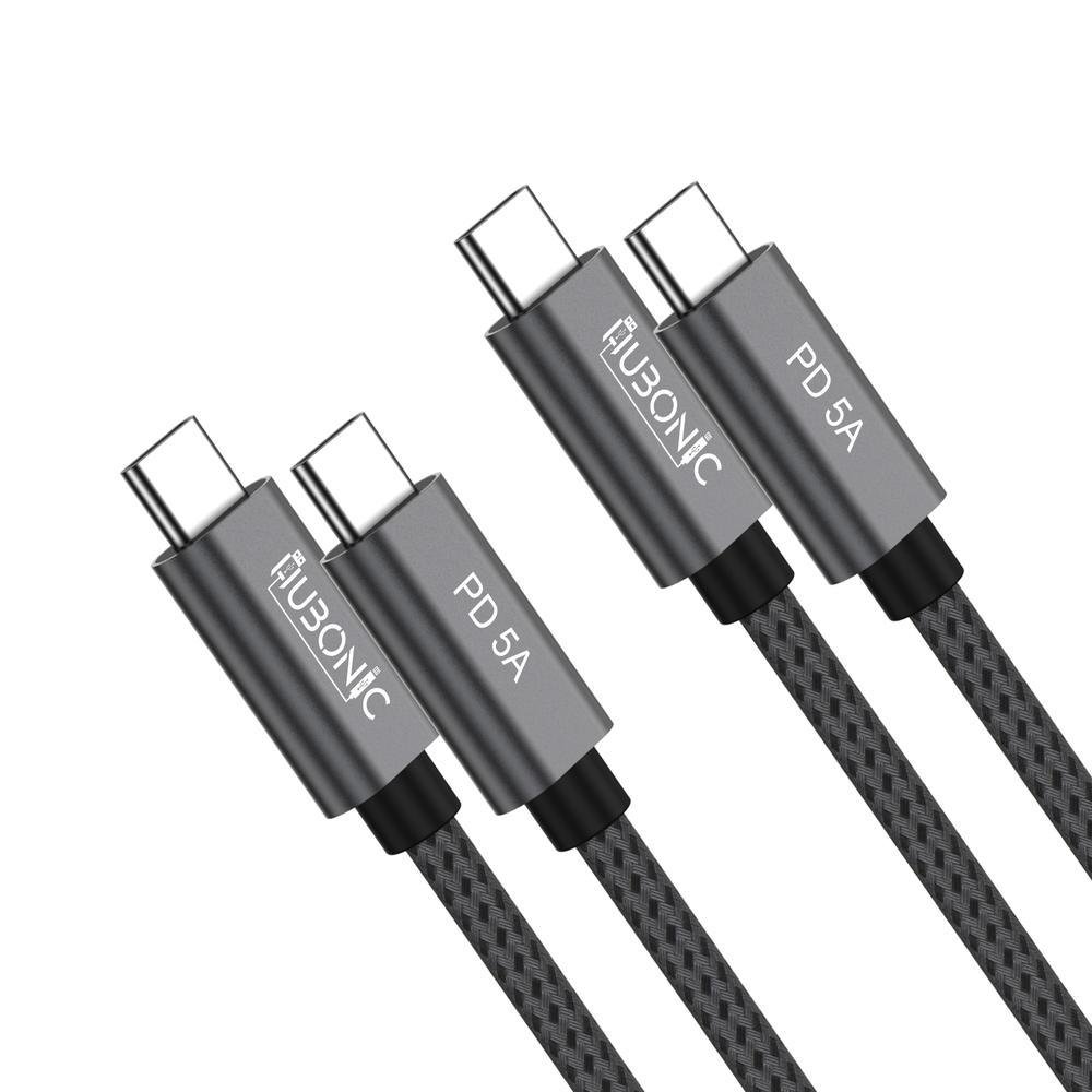 Imagem 5 de 5 do produto Cabo Hubonic USB C Para USB C 3.2, Gen2, De 20 Gbps, 2 Metros, Carregamento Rápido, Pd100w, PC, Celular, Tablets. Laptops
