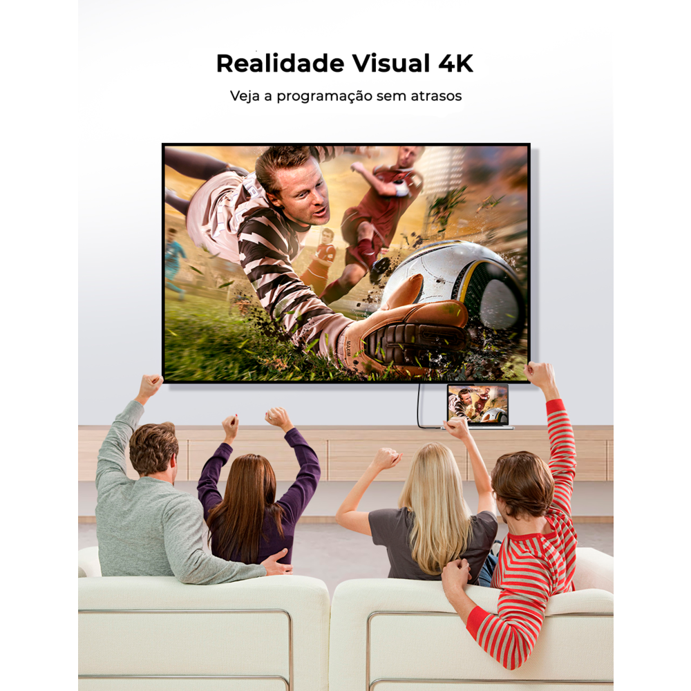 Imagem 4 de 5 do produto Adaptador Hubonic USB C Para HDMI, 4k, 60hz, Cabo, Celular, Tablet, Notebook, Resistente, Alta Qualidade