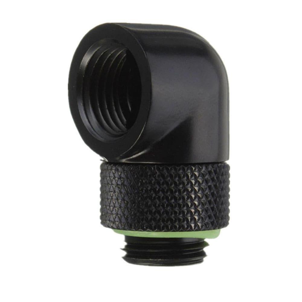 6 Adaptadores Giratorios 90° G1/4 Macho A Hembra | Latón Negro | Marca FreezeMod | Para PC