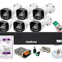 Kit 6 Cameras Segurança Intelbras Full Color Vhd 1120b Dvr 8ch Full C/ Purple 1t .