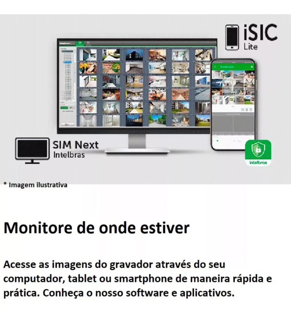 Imagem 3 de 5 do produto Kit 8 Cameras Segurança Intelbras Full Color Vhd 1120b Dvr 8ch Full C/ Hd 1TB .