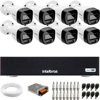 Kit 8 Cameras Seguranca Intelbras Full Color Vhd 1120b Dvr 8ch Full S/ Hd .