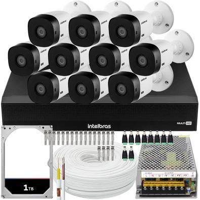 Kit Cftv Intelbras 10 Câmeras Vhl 1220 Full Mhdx 3116-c 1TB