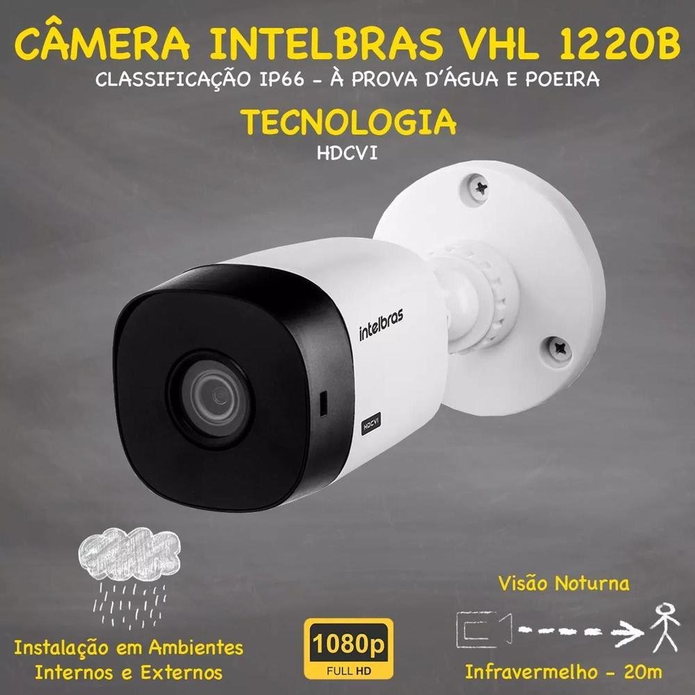 Imagem 2 de 5 do produto Kit Cftv Intelbras 10 Câmeras Vhl 1220 Full Mhdx 3116-c 1TB