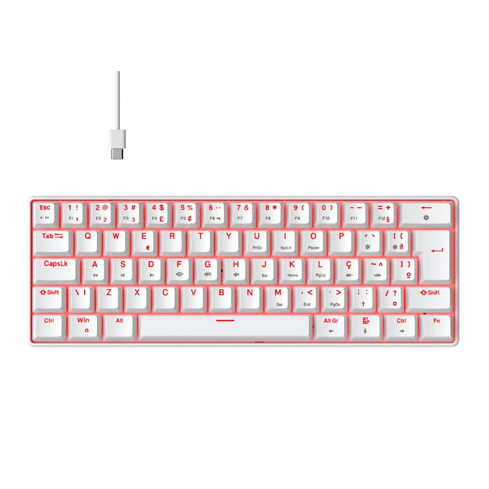 Teclado Mecânico Gamer Hyrax, Thunder, Switch Huano Azul, LED Vermelho - Abnt2 Teclado Mecânico Gamer Hyrax, Thunder, Switch Huano Azul, LED Vermelho - Abnt2