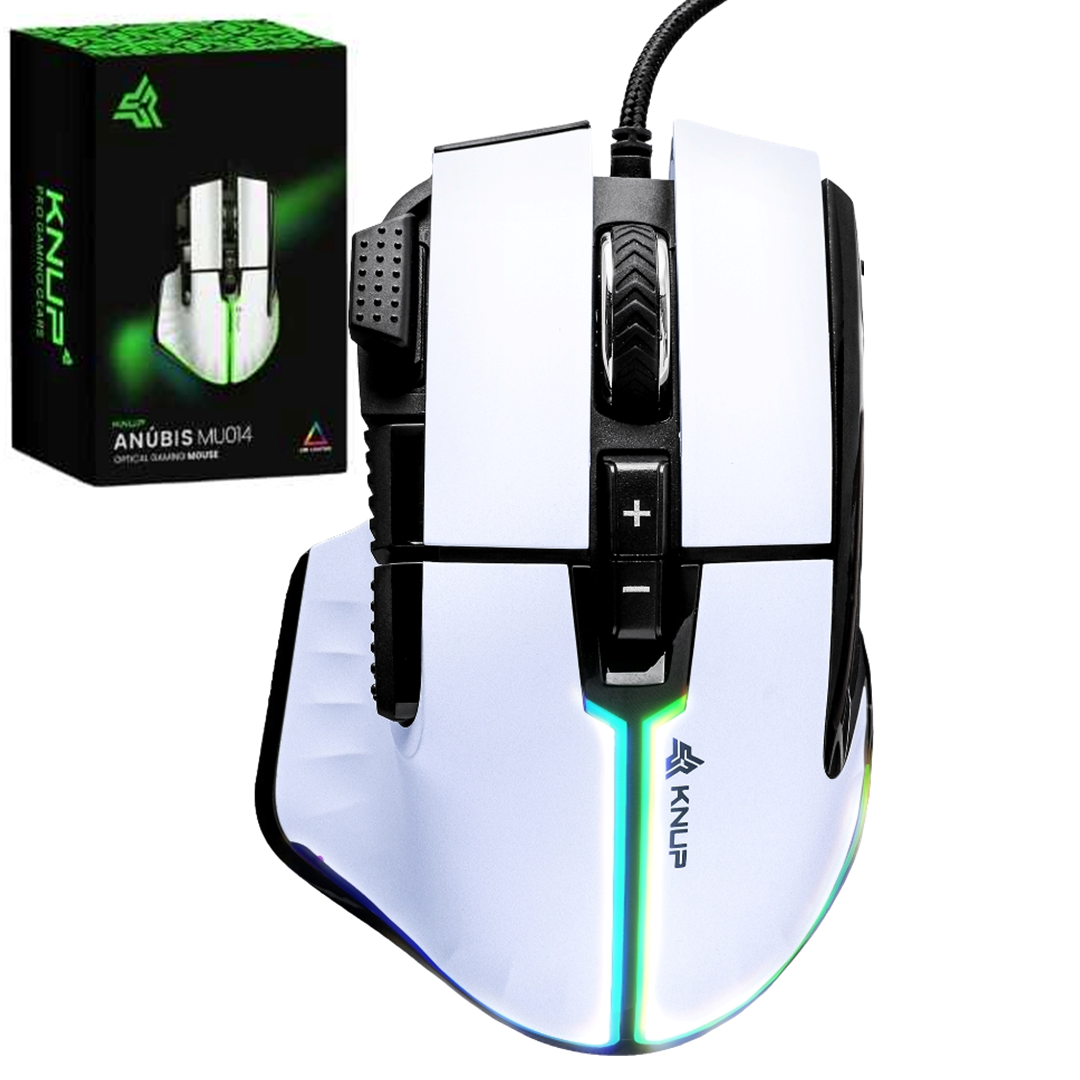 Mouse Gamer Knup Anúbis LED RGB, 7200 DPI, 9 Botões, Sensor Instant A725f - Kp-Mu014