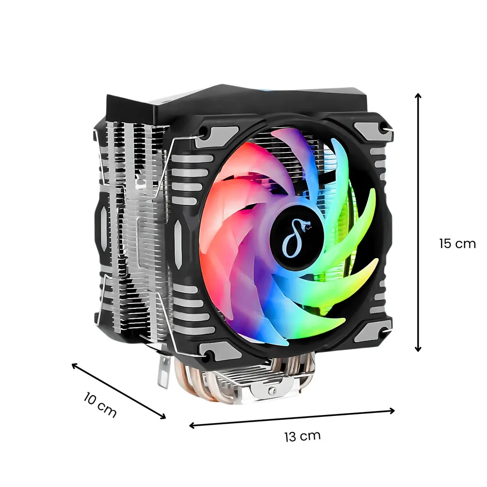 Air Cooler Gamer LED RGB, AMD / Intel 120mm, Preto - Aitek Delta C4218 5