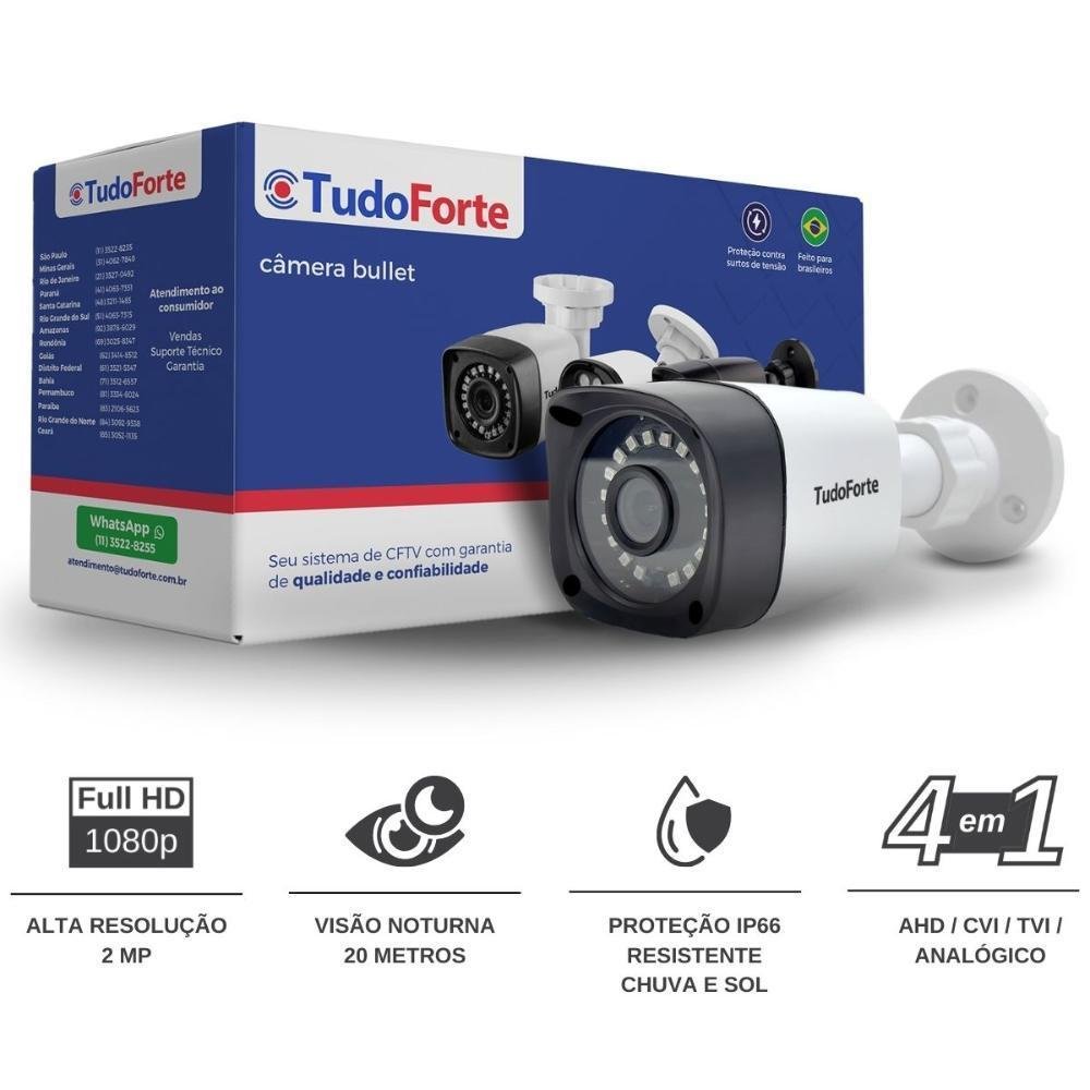 Imagem 2 de 5 do produto Kit 16 Câmeras De Segurança, FULL HD, 1080p 2mp, Bullet, 20 Metros, Infravermelho, Lente 2.8mm