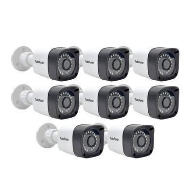 Kit 8 Câmeras De Segurança, FULL HD 1080p 2mp, Bullet, 20 Metros, Infravermelho, Lente 2.8mm