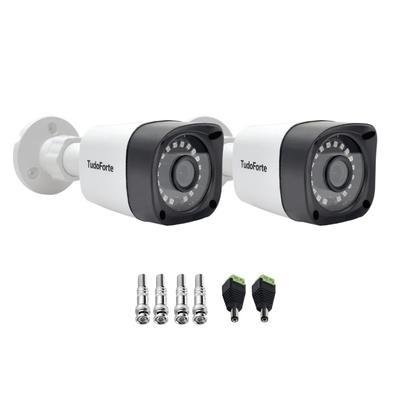 Kit 2 Câmeras, Bullet FULL HD 1080p, Lente 2.8mm, Visão Noturna 20m, Ip66 + Conectores