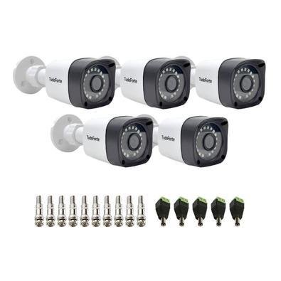 Kit 5 Câmeras, Bullet, FULL HD, 1080p, visão Noturna 20m, Ip66 + Conectores