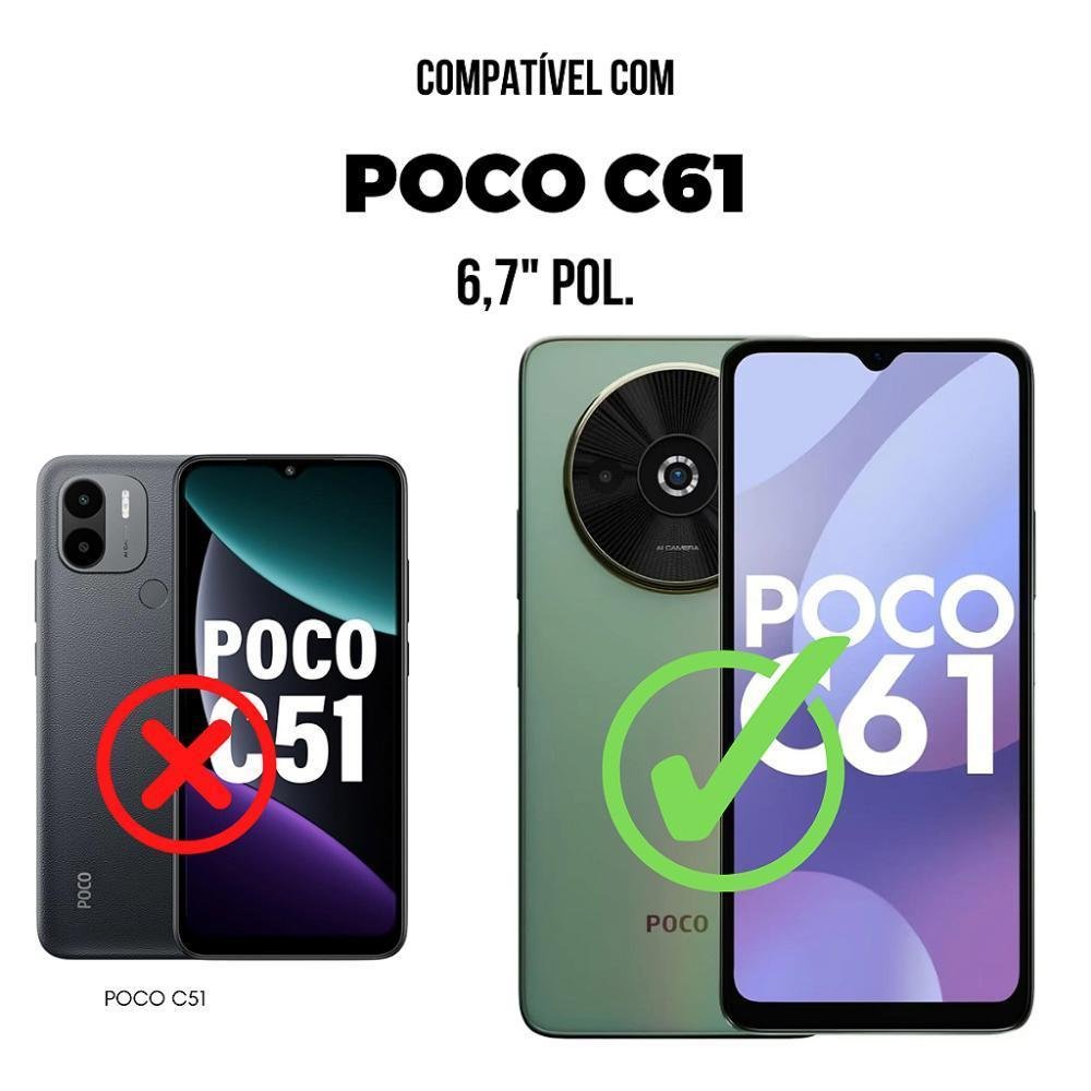 Imagem 2 de 5 do produto Película Para Xiaomi Poco C61 - Traseira De Fibra De Carbono Preta - Gshield