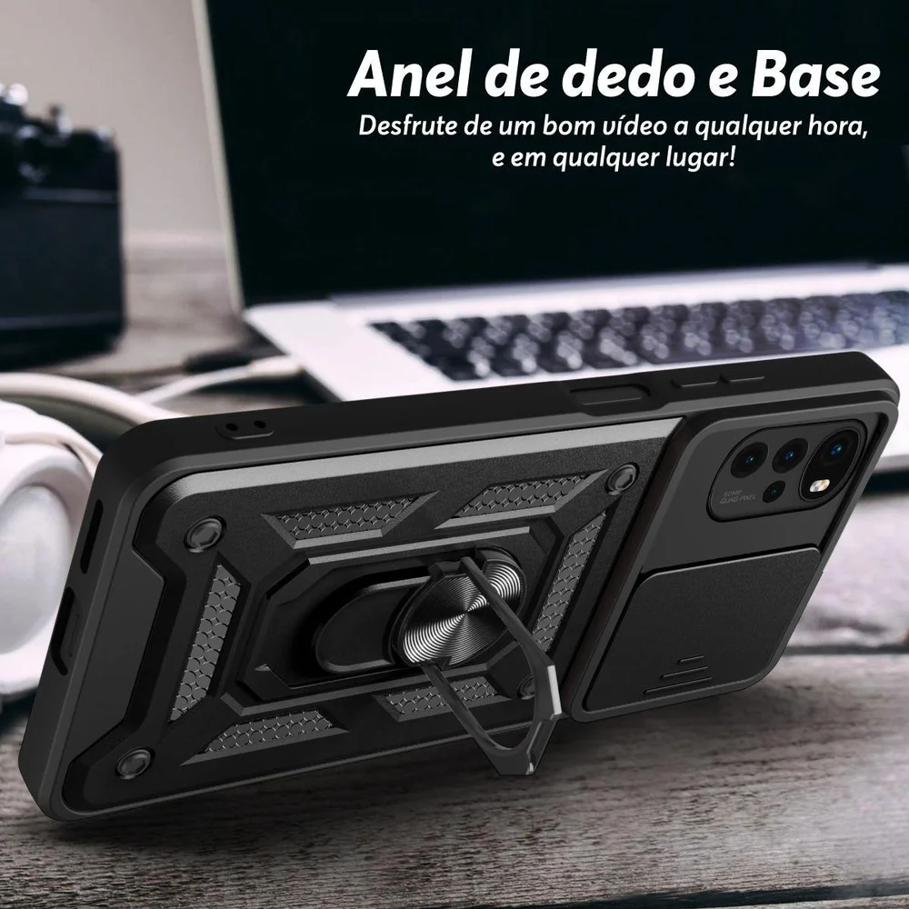 Imagem 3 de 5 do produto Capa Militar P/ Motorola Moto E32 - Capinha Case Protetora Anti Impacto Queda Armadura Resistente