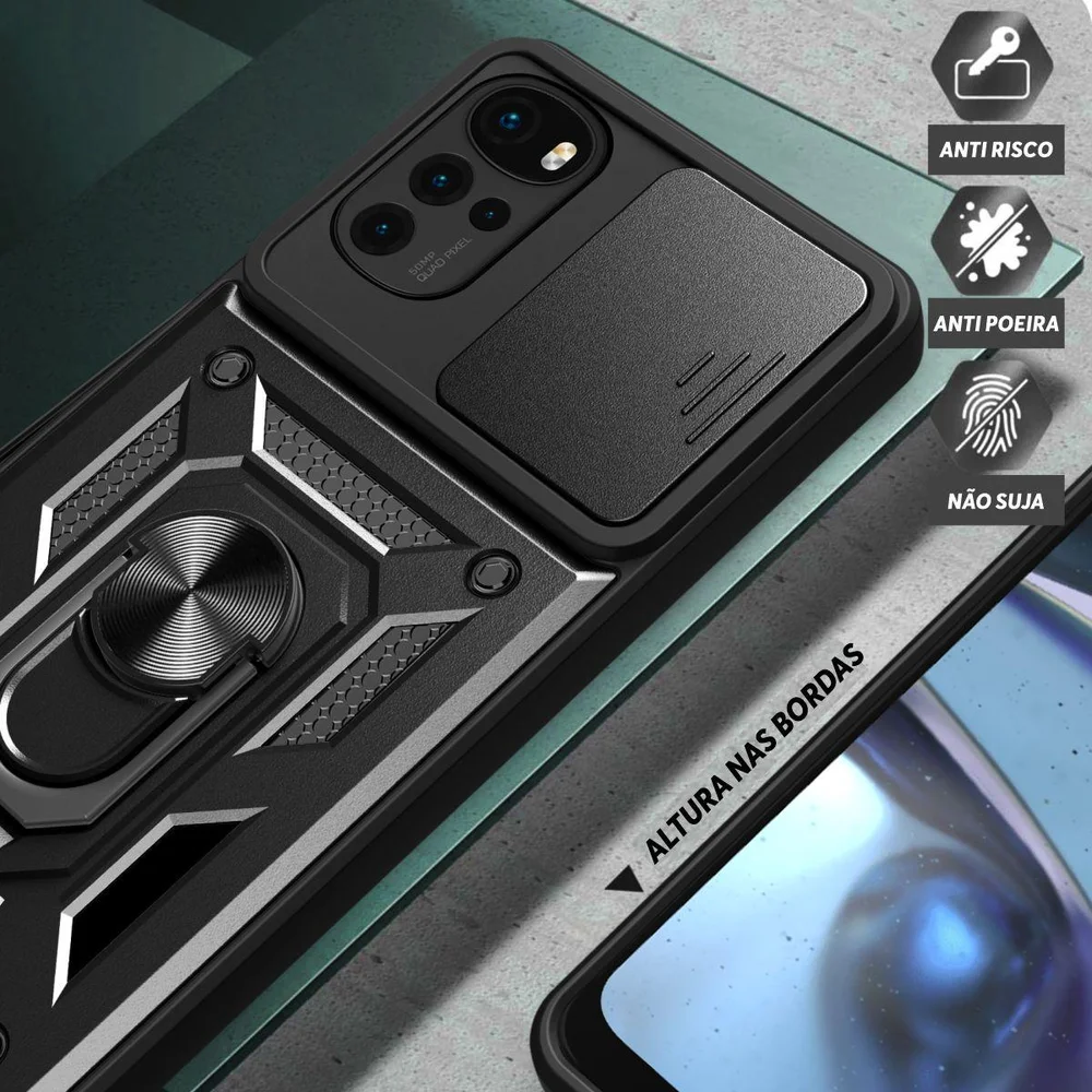 Imagem 4 de 5 do produto Capa Militar P/ Motorola Moto E32 - Capinha Case Protetora Anti Impacto Queda Armadura Resistente