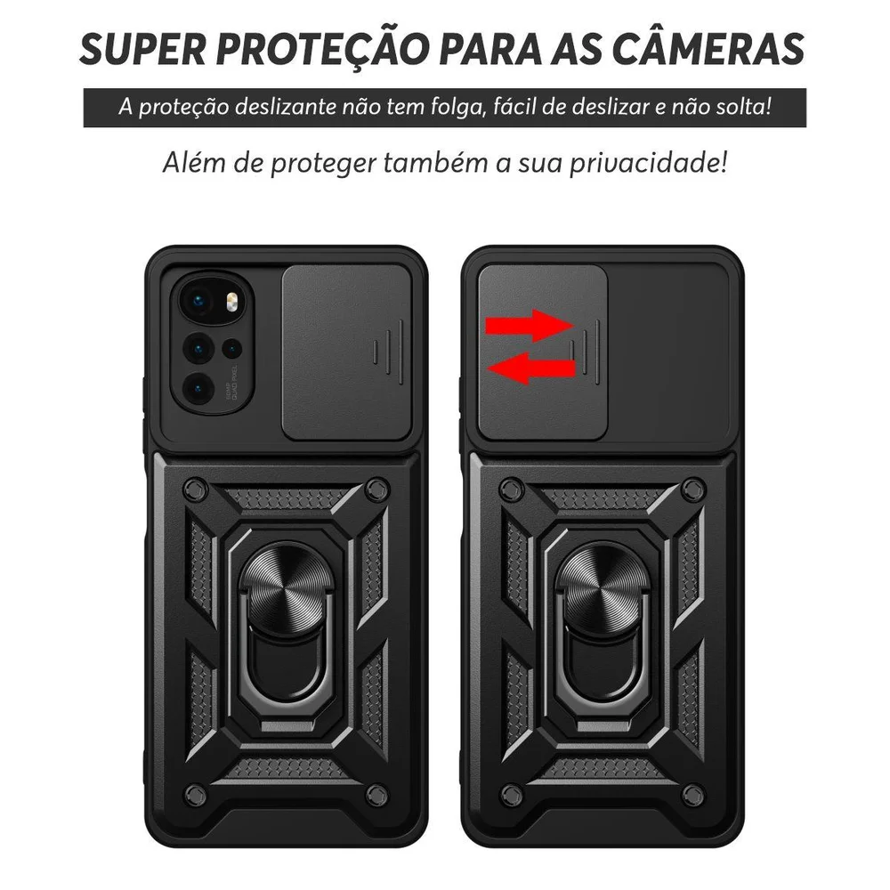 Imagem 5 de 5 do produto Capa Militar P/ Motorola Moto E32 - Capinha Case Protetora Anti Impacto Queda Armadura Resistente