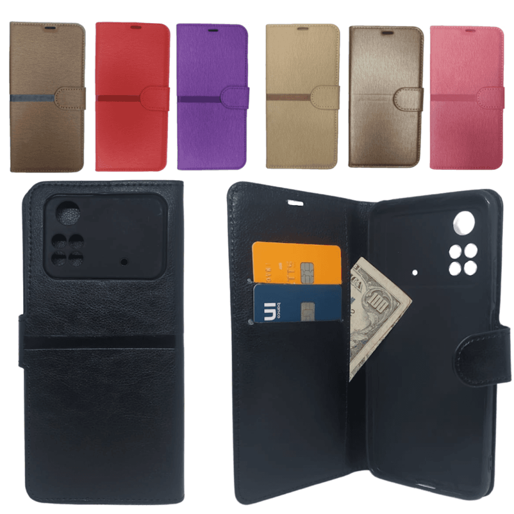 Imagem 3 de 5 do produto Capa Carteira Para Xiaomi Mi Poco M4 Pro 4g (tela De 6.43) Capinha Case Cor:rosa