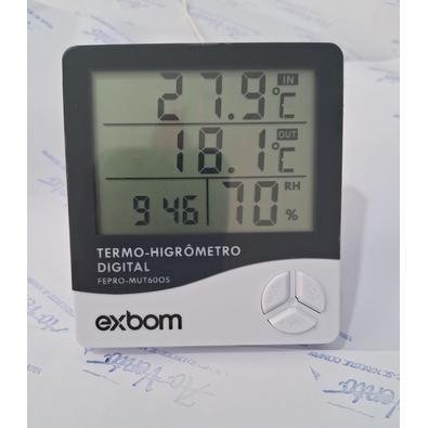 Termo-higrômetro Digital Temperatura Interna E Externa, Umidade E Relogio