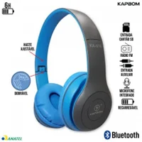 Fones De Ouvido Extra Bass Headset Ka-916 Azul