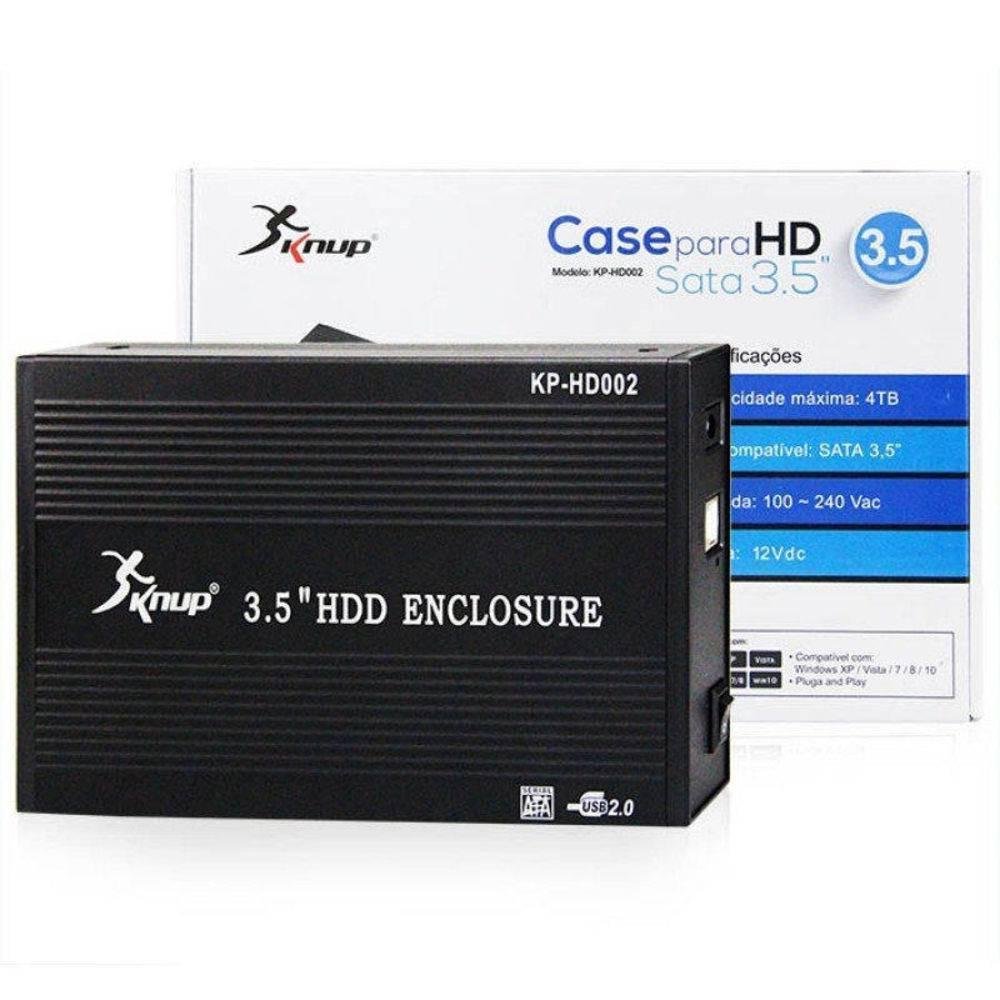 Case Sata Para Hd Knup 3.5 Usb 2.0 Kp-hd002 Preto Case Sata Para Hd Knup 3.5 Usb 2.0 Kp-hd002 Preto