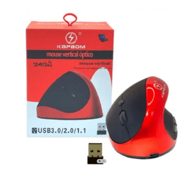 Mouse Óptico Vertical Ergonômico Recaregavel Sem Fio 5 Teclas Ka-625